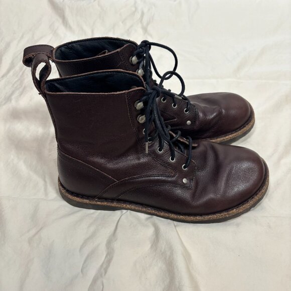 Birkenstock Bryson Grained Leather Lace-Up Ankle Boot Brown Size 43 - Picture 1 of 7